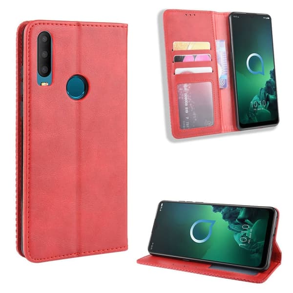 Bofink Vintage Alcatel 3X (2019) leather kotelot - Punainen Red
