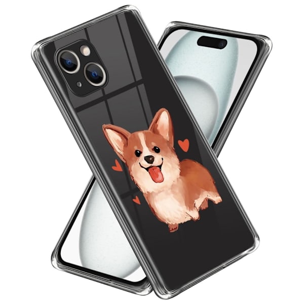 Deco iPhone 15 Plus deksel - Hund Brown