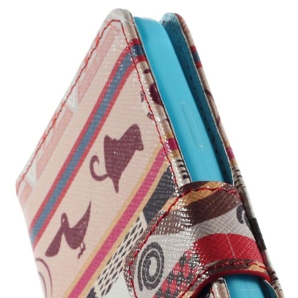 Moberg (Tribal Dyr) Samsung Galaxy Alpha Læder Flip Etui Multicolor