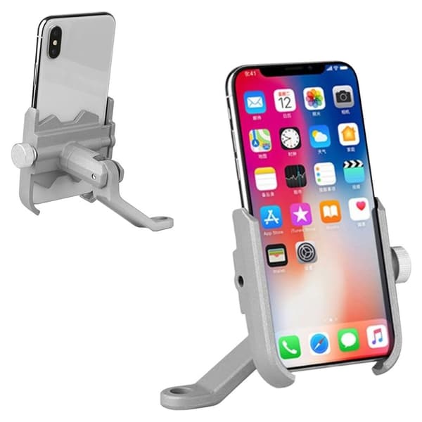 Universal CYCLINGBOX BG-KS002 drejelig telefonholder til cykelmontering - Sølv / Bakspejl Silver grey