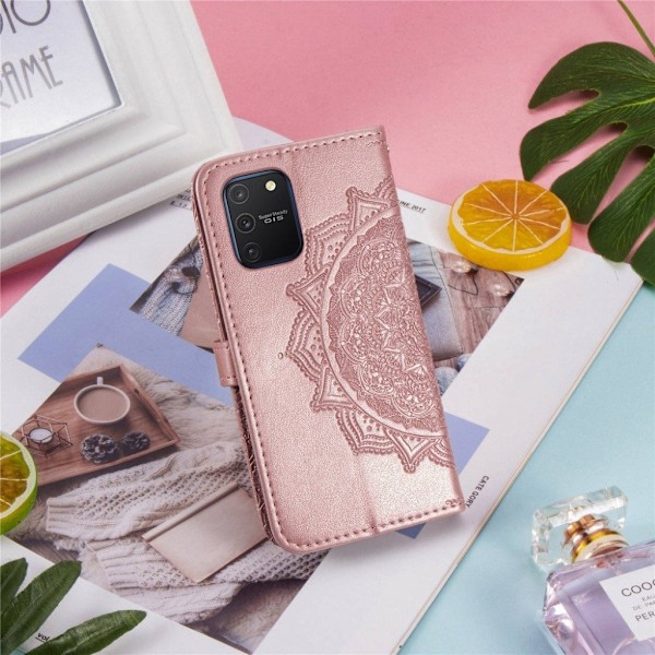 Mandala läder Samsung Galaxy S10 Lite fodral - Rosa Rosa