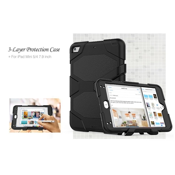 iPad Mini (2019) kombi-cover i silikone - sort Black