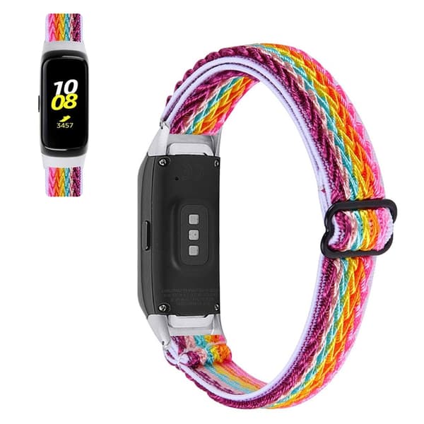 Samsung Galaxy Fit nylon urheilukellon hihna - Sateenkaari Multicolor