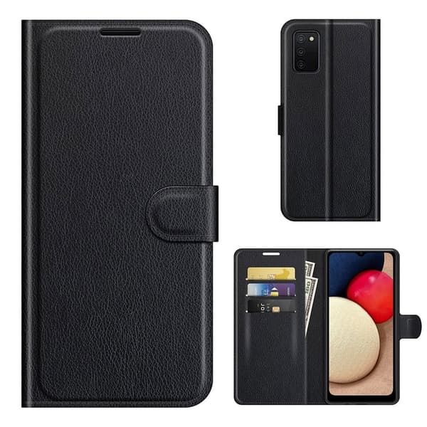 Classic Samsung Galaxy A03s Läppäkotelo - Musta Black