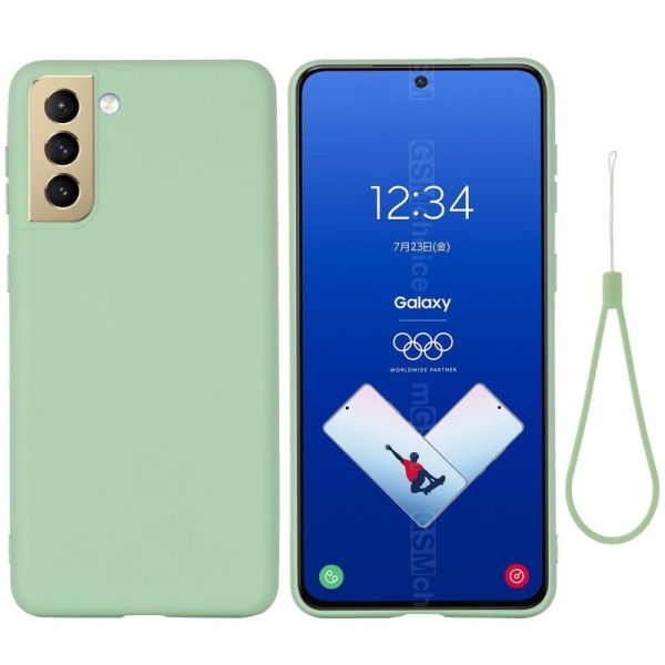 Matt Samsung Galaxy S21 FE skal av flytande silikon - Grön Grön
