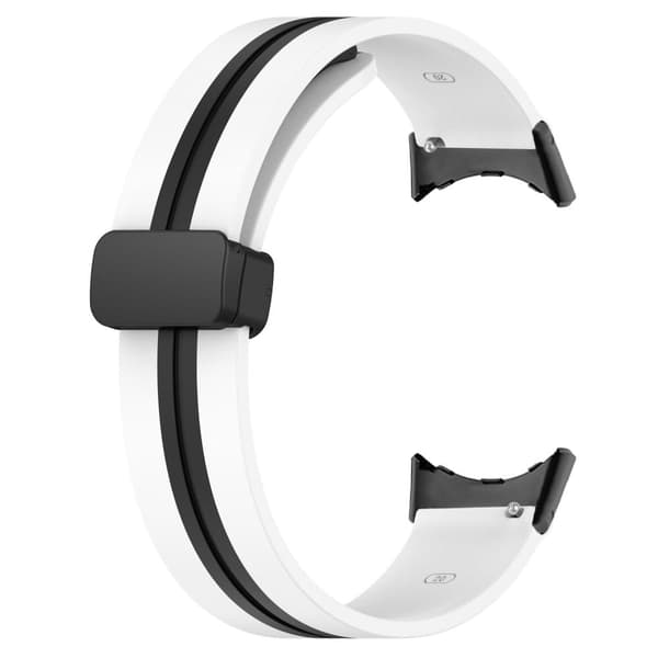 Google Pixel Watch klockarmband i silikon med dubbla färger - Vit / Svart Vit