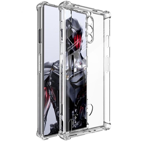 Tvåfärgat ZTE nubia Red Magic 8 Pro / ZTE nubia Red Magic 8 Pro Plus fodral i läder - Transparent Transparent