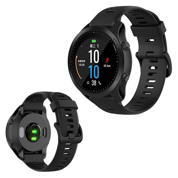 Garmin Forerunner 945 / Fenix 5 Plus / Approach S60 silikone Urrem - Sort Black