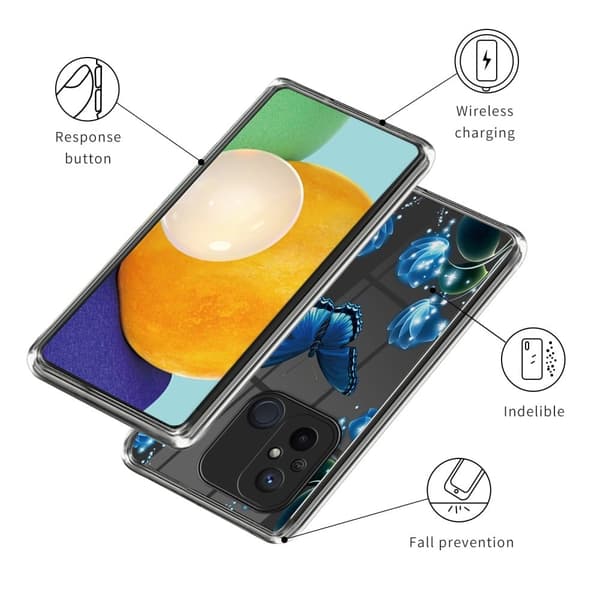 Deco Xiaomi Redmi 12C deksel - Sommerfugl Og Blomst Blue