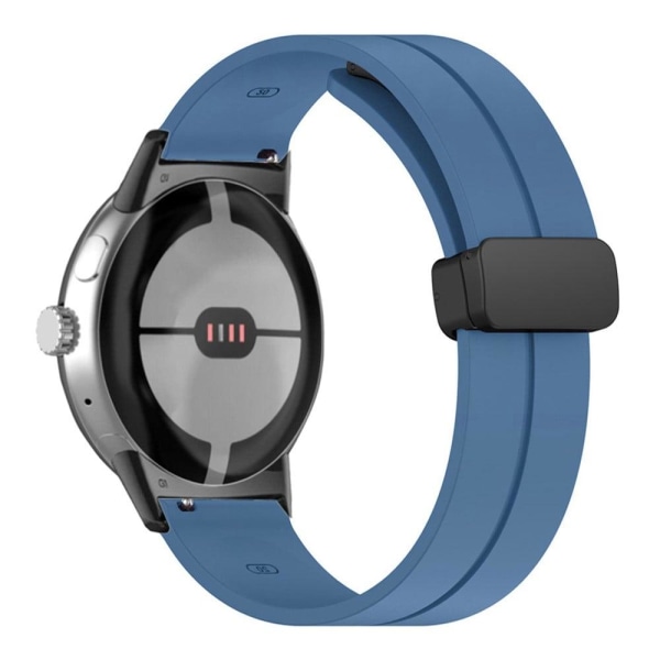Google Pixel Watch silikone-urrem - Sort Spænde / Blå Blue