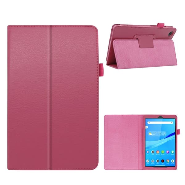 Lenovo Tab M8 Litchi Lær Flippetui - Rose Pink