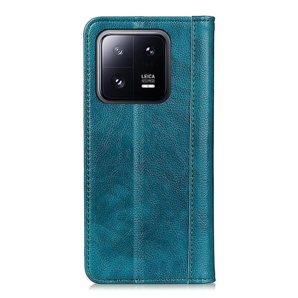 Äkta läder Xiaomi 13 fodral med magnetisk stängning Grön