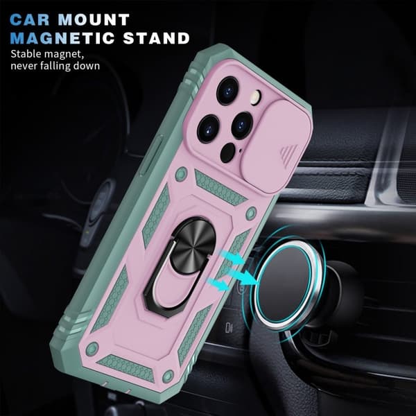 Bofink Combat iPhone 13 Pro deksel - Rosa / Grønn Pink