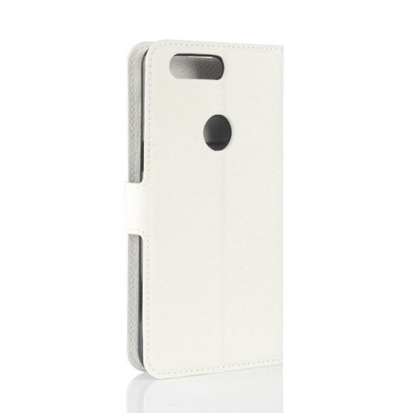 OnePlus 5T litsitekstuurinen nahkakotelo - Valkoinen White
