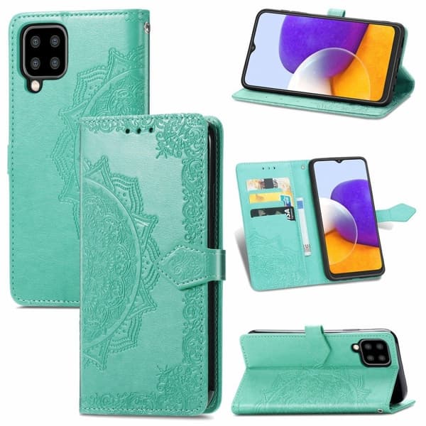 Mandala Samsung Galaxy A22 4G Flippetui - Grønn Green