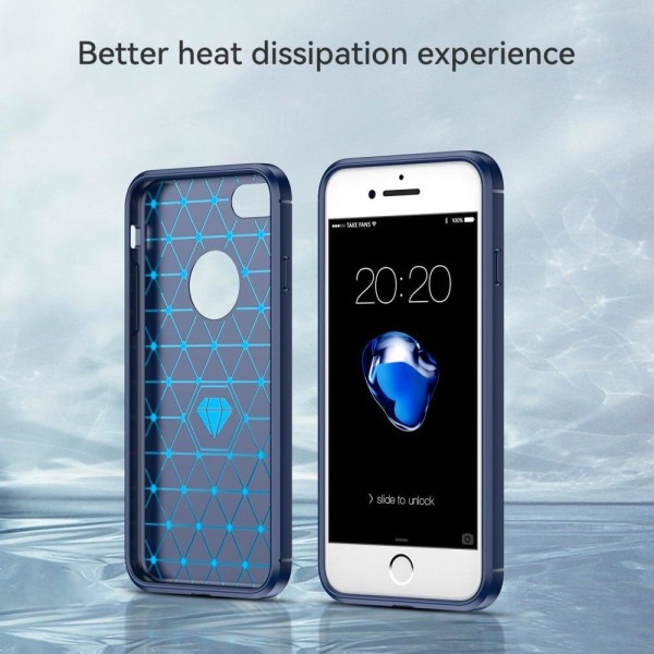 Carbon Flex etui - iPhone 8 / 7 - Blå Blue
