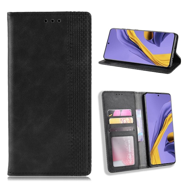 Bofink Vintage läder Samsung Galaxy A51 fodral - Svart Svart