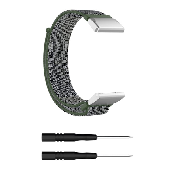 Garmin Fenix 6 / Fenix 5 nylon loop Urrem - Militærgrøn Green