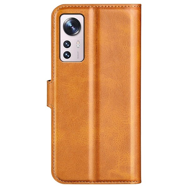 Xiaomi 12 Lite nahkainen lompakokkotelo - Keltainen Brown