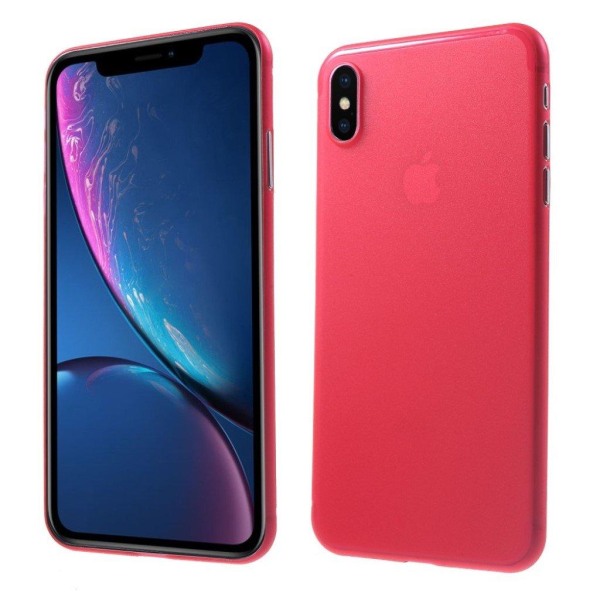 iPhone Xs Max erittäin ohut kova muovinen takasuojakuori - Punai Red