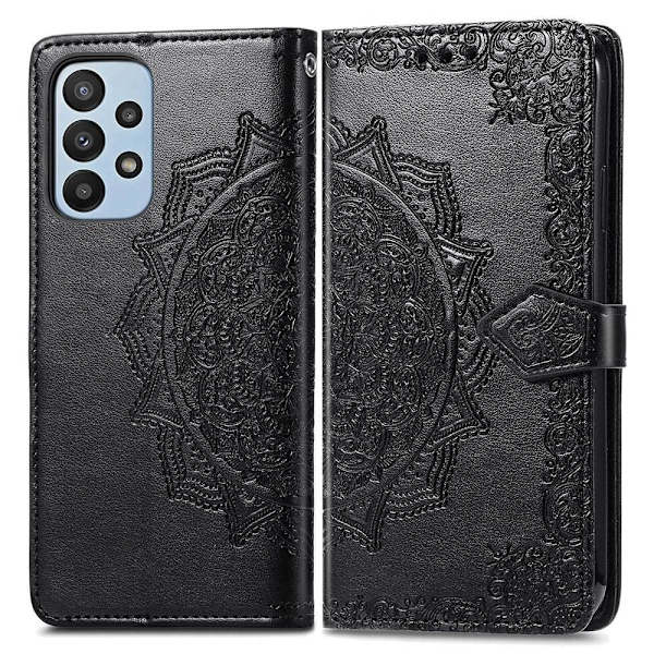 Mandala Samsung Galaxy A23 læderetui - Sort Black
