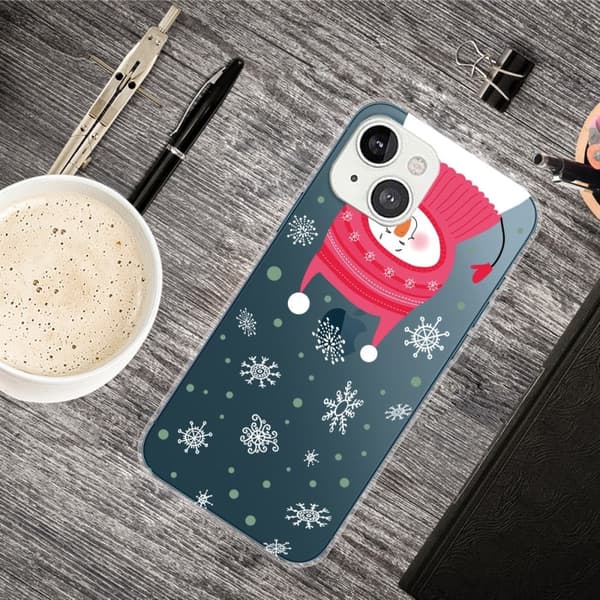 Julfodral till iPhone 13 Mini - Snögubbe Och Snöflinga multifärg