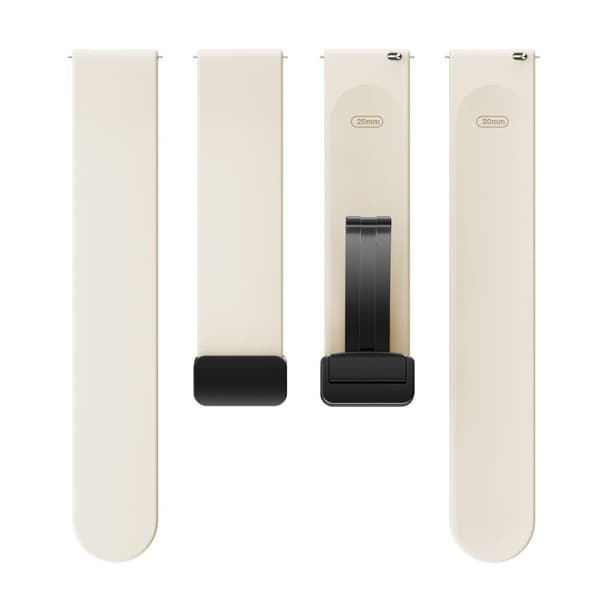 22 mm universal enkel silikonerem med sort spænde - Stjernelys White