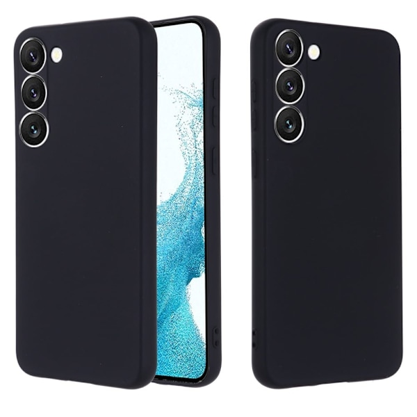 Matte Liquid silikone cover til Samsung Galaxy S23 Plus - Sort Black