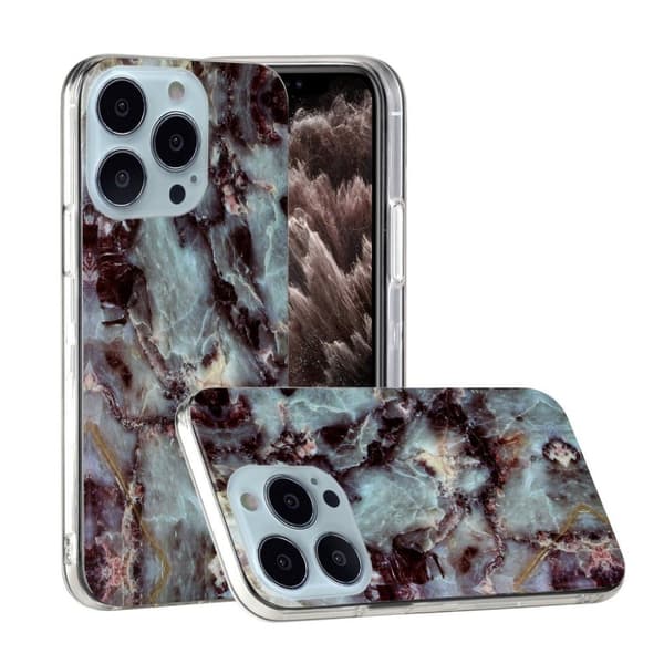 Marmordesign iPhone 13 Pro deksel - Grå Silver grey