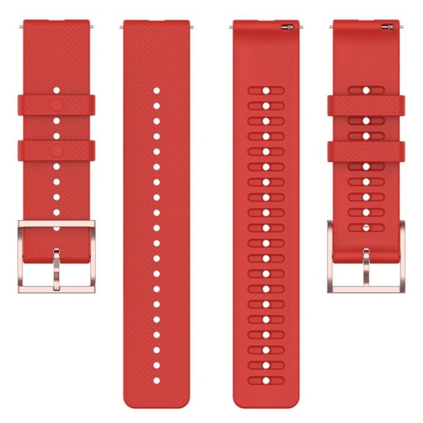 22mm Universal dots design silikone urrem - Rød Red
