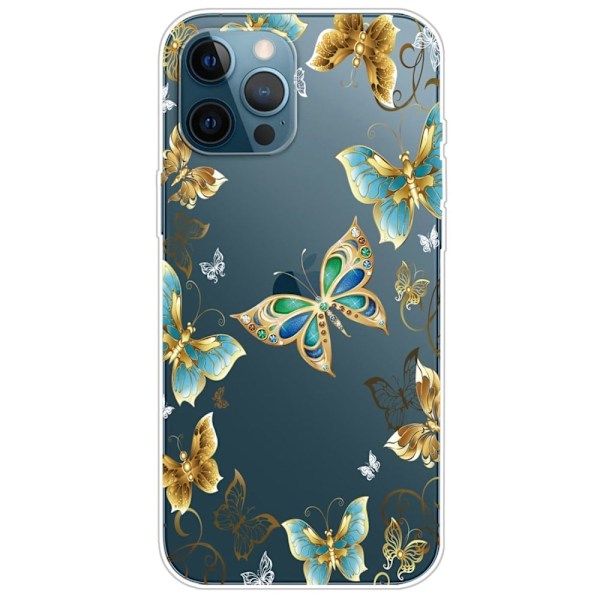 Deco iPhone 14 Pro Max skal - Fjärilar Guld