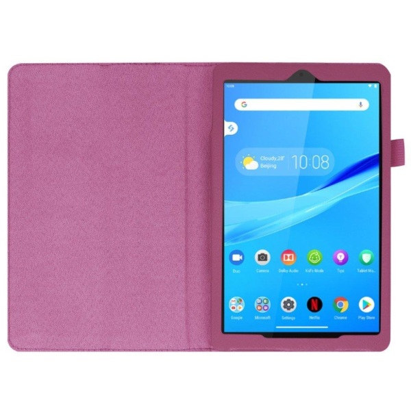 Lenovo Tab M8 flipomslag i litchi-læder - Lilla Purple