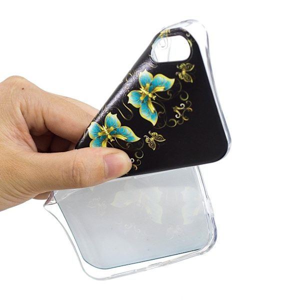 iPhone Xs Max soft case med mønsterprint - Farvede Sommerfugle Multicolor
