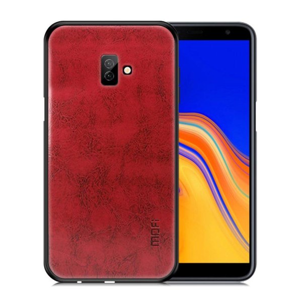 MOFI Samsung Galaxy J6 Plus (2018) læder kombo etui - Rød Red