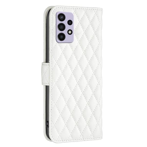 Matt Samsung Galaxy A72 5G fodral med rombmönster - Vit Vit