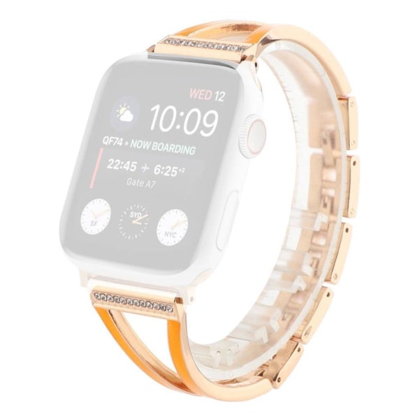 Rhinestone urrem i rustfrit stål til Apple Watch Series 6 / 5 44 Pink