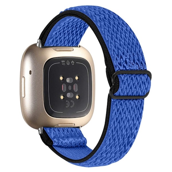 Fitbit Sense / Versa 3 elastisk klokkerem med justerbar spenne - Mørkeblå Blue