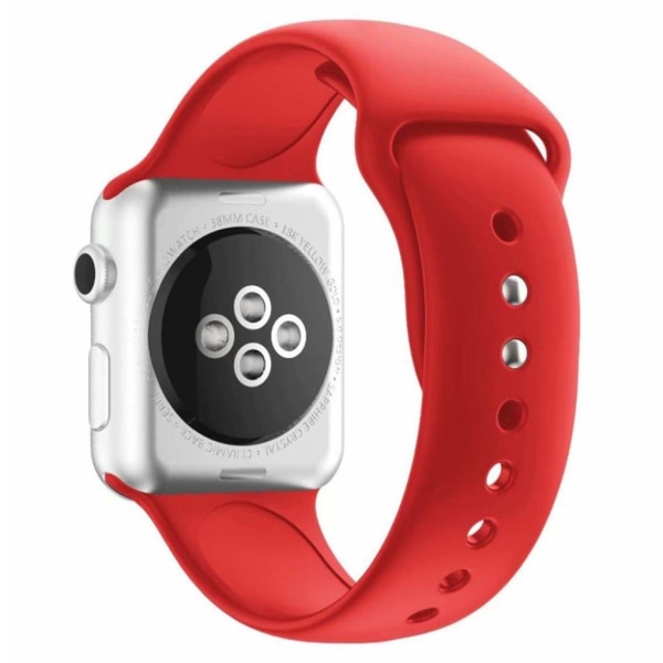 Apple Watch Series 4 40 mm klockarmband i silikon med dubbla stift - Röd Röd