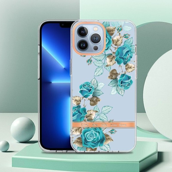 Supertunt och tåligt mjukfodral för iPhone 13 Pro Max - Blå Ros Blå