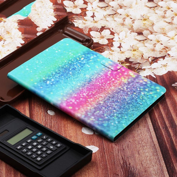 Huawei MediaPad M5 Lite 10 mönstrat läderfodral - Glittriga Element multifärg