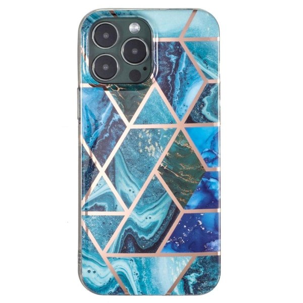 Marble design iPhone 14 Pro cover - Blå/Grøn Marmor Blue