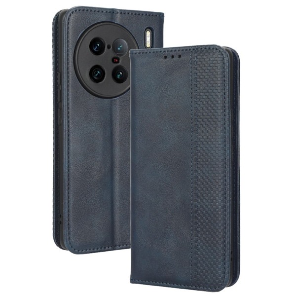 Bofink Vintage läder Vivo X90 Pro Plus fodral - Svart Svart