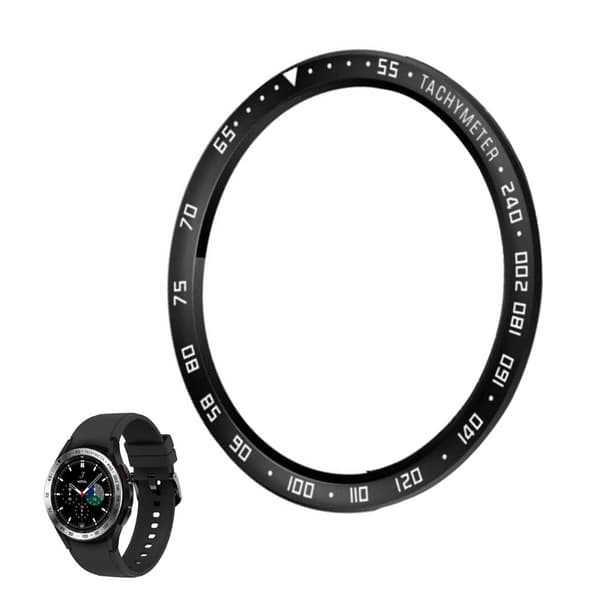 Samsung Galaxy Watch 4 Classic (46mm) tachymeter stil rustfrit stål bezel ring - Sort / Hvid Black