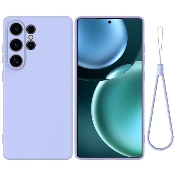 Matt Samsung Galaxy S25 Ultra skal av flytande silikon - Lila Lila