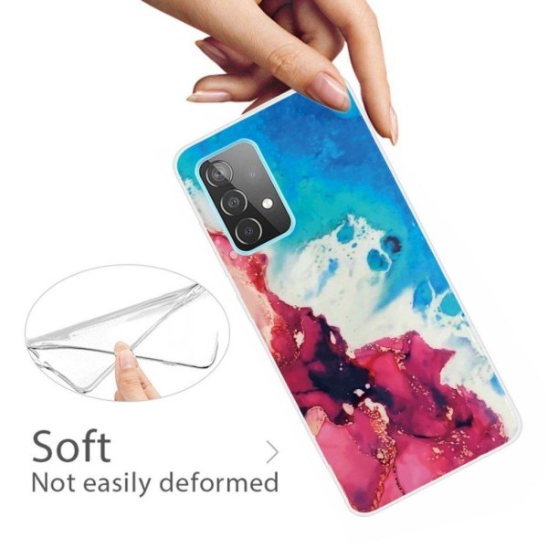 Marble design Samsung Galaxy A32 cover - Stænk Af Rødt Og Blå Blue