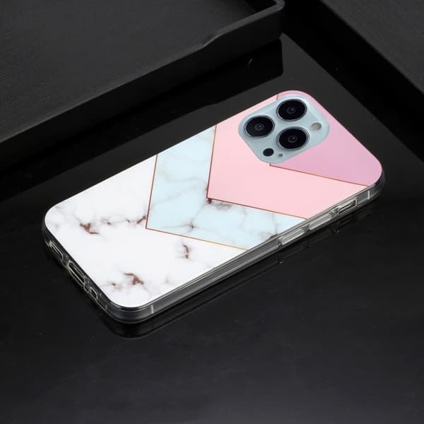 Marble iPhone 14 Pro Suojakotelo - Splicing Marble Multicolor