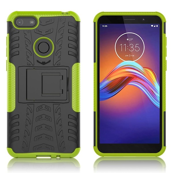 Offroad etui - Motorola Moto E6 Play - Sort / Grønn Green
