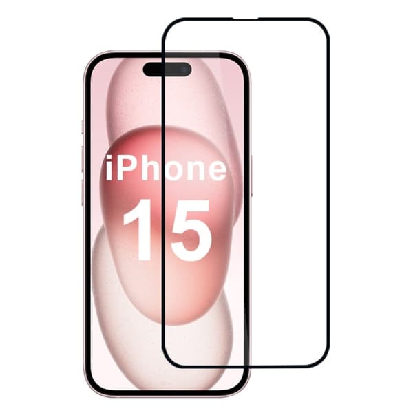 0.3mm hærdet glas skærmbeskytter til iPhone 15 Transparent
