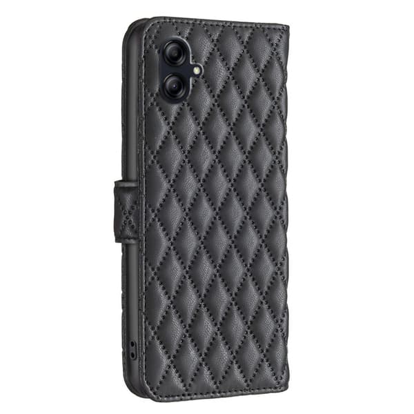 Rombemønster, matt flip-deksel for Samsung Galaxy A04e - Svart Black