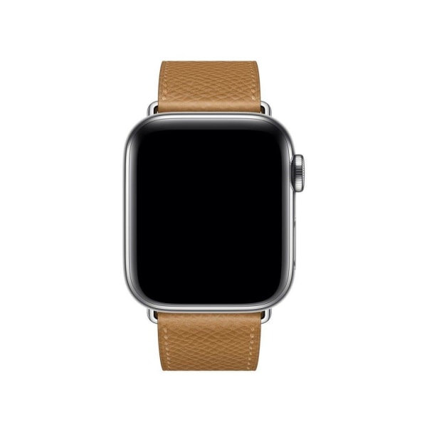 Apple Watch Series 5 40mm cross texture genuine leather watch ba Brun